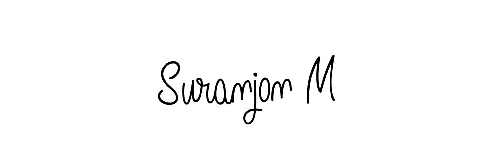The best way (Angelique-Rose-font-FFP) to make a short signature is to pick only two or three words in your name. The name Suranjon M include a total of six letters. For converting this name. Suranjon M signature style 5 images and pictures png