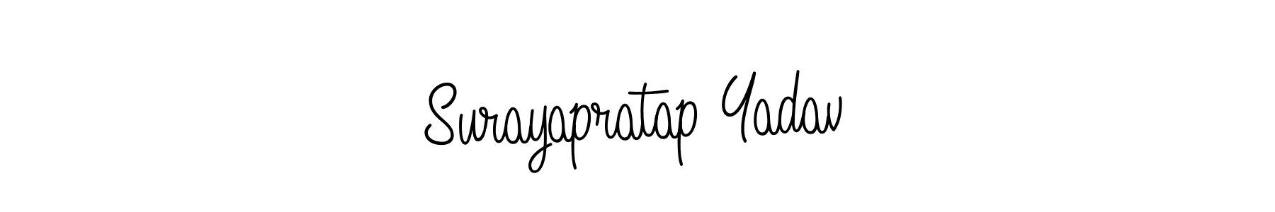 Create a beautiful signature design for name Surayapratap Yadav. With this signature (Angelique-Rose-font-FFP) fonts, you can make a handwritten signature for free. Surayapratap Yadav signature style 5 images and pictures png