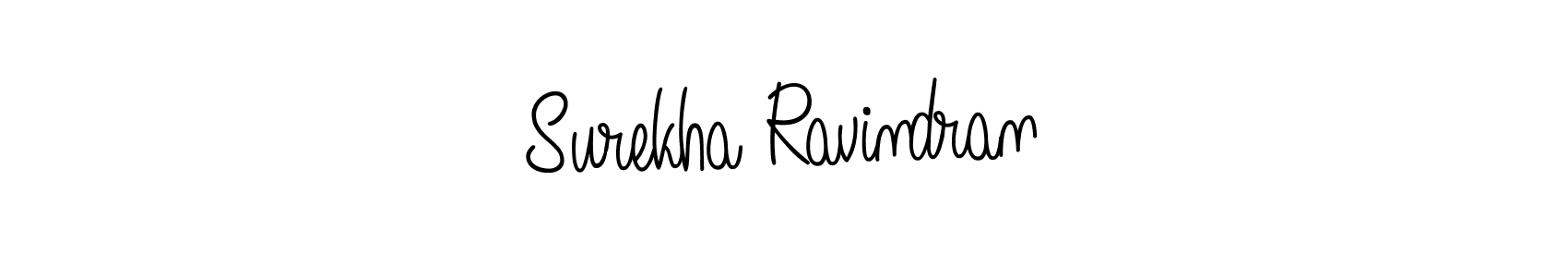 The best way (Angelique-Rose-font-FFP) to make a short signature is to pick only two or three words in your name. The name Surekha Ravindran include a total of six letters. For converting this name. Surekha Ravindran signature style 5 images and pictures png