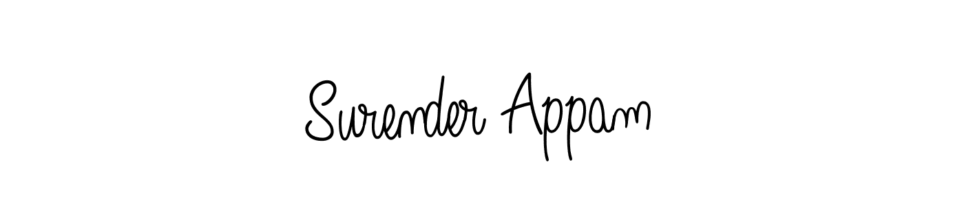 Create a beautiful signature design for name Surender Appam. With this signature (Angelique-Rose-font-FFP) fonts, you can make a handwritten signature for free. Surender Appam signature style 5 images and pictures png