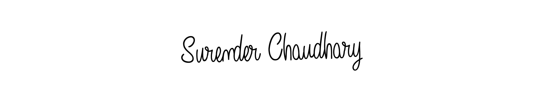 Make a beautiful signature design for name Surender Chaudhary. With this signature (Angelique-Rose-font-FFP) style, you can create a handwritten signature for free. Surender Chaudhary signature style 5 images and pictures png