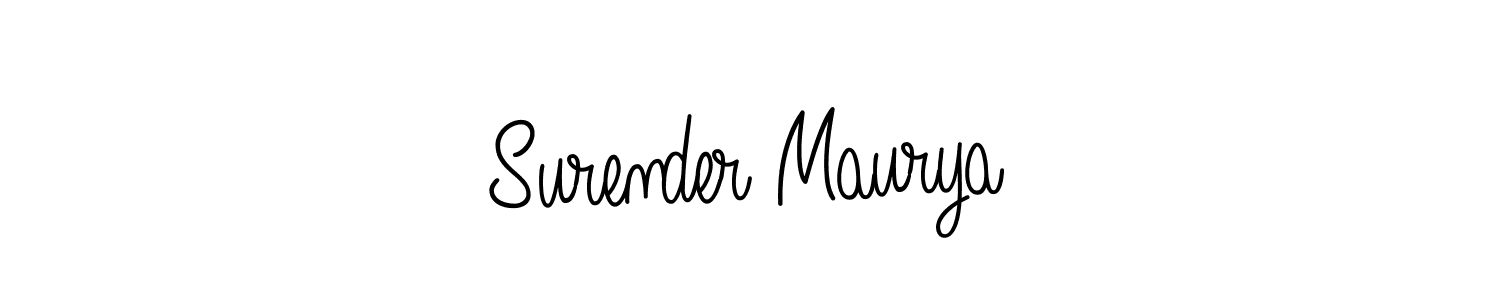 It looks lik you need a new signature style for name Surender Maurya. Design unique handwritten (Angelique-Rose-font-FFP) signature with our free signature maker in just a few clicks. Surender Maurya signature style 5 images and pictures png