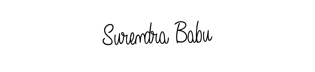 The best way (Angelique-Rose-font-FFP) to make a short signature is to pick only two or three words in your name. The name Surendra Babu include a total of six letters. For converting this name. Surendra Babu signature style 5 images and pictures png