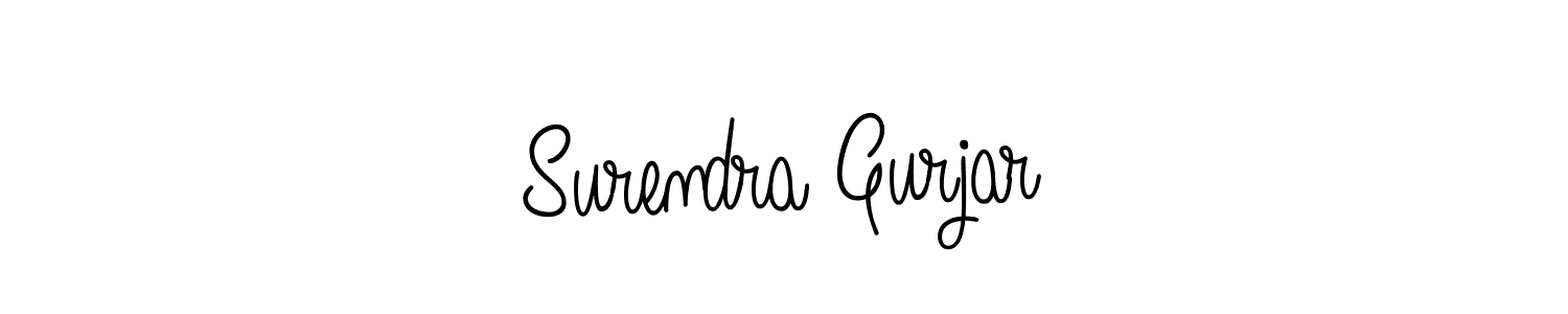Make a beautiful signature design for name Surendra Gurjar. With this signature (Angelique-Rose-font-FFP) style, you can create a handwritten signature for free. Surendra Gurjar signature style 5 images and pictures png