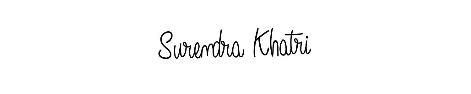 The best way (Angelique-Rose-font-FFP) to make a short signature is to pick only two or three words in your name. The name Surendra Khatri include a total of six letters. For converting this name. Surendra Khatri signature style 5 images and pictures png