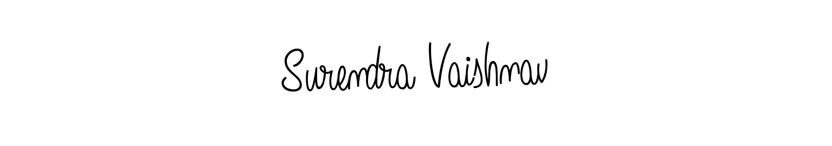 The best way (Angelique-Rose-font-FFP) to make a short signature is to pick only two or three words in your name. The name Surendra Vaishnav include a total of six letters. For converting this name. Surendra Vaishnav signature style 5 images and pictures png