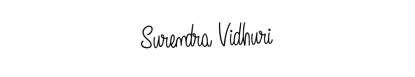 Use a signature maker to create a handwritten signature online. With this signature software, you can design (Angelique-Rose-font-FFP) your own signature for name Surendra Vidhuri. Surendra Vidhuri signature style 5 images and pictures png