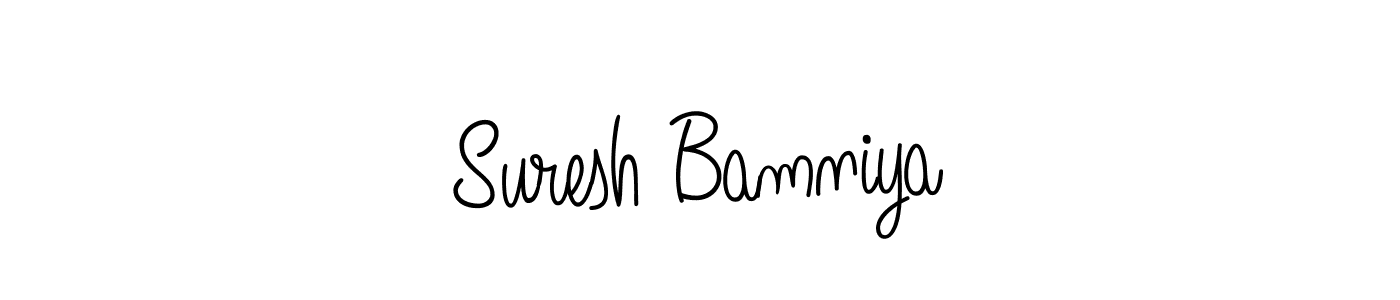 if you are searching for the best signature style for your name Suresh Bamniya. so please give up your signature search. here we have designed multiple signature styles  using Angelique-Rose-font-FFP. Suresh Bamniya signature style 5 images and pictures png