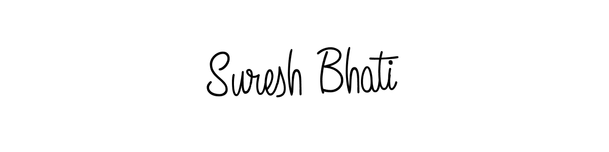 You should practise on your own different ways (Angelique-Rose-font-FFP) to write your name (Suresh Bhati) in signature. don't let someone else do it for you. Suresh Bhati signature style 5 images and pictures png