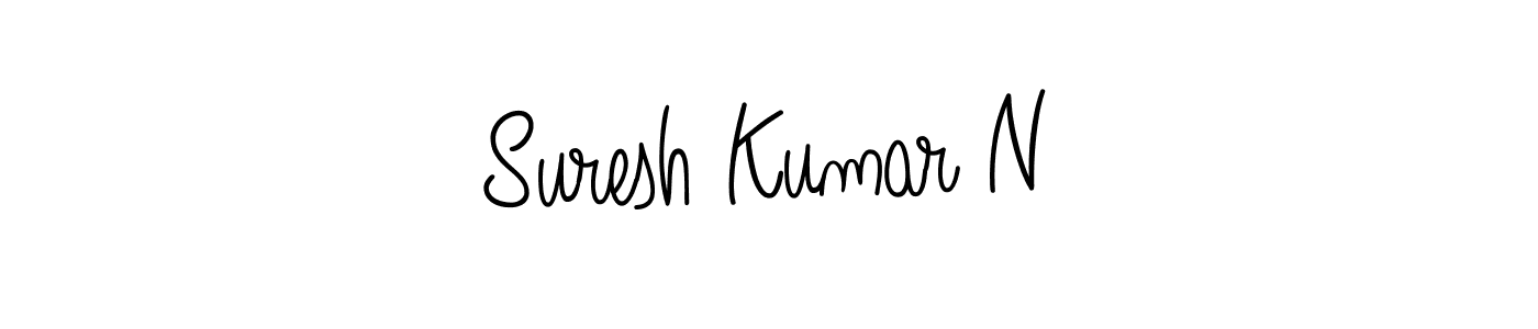 The best way (Angelique-Rose-font-FFP) to make a short signature is to pick only two or three words in your name. The name Suresh Kumar N include a total of six letters. For converting this name. Suresh Kumar N signature style 5 images and pictures png