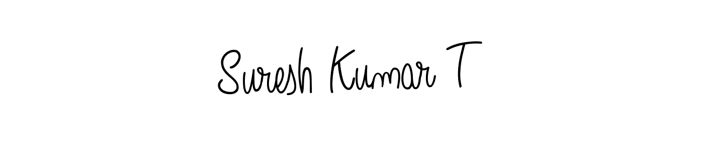 You can use this online signature creator to create a handwritten signature for the name Suresh Kumar T. This is the best online autograph maker. Suresh Kumar T signature style 5 images and pictures png