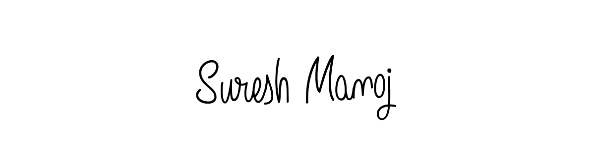 Use a signature maker to create a handwritten signature online. With this signature software, you can design (Angelique-Rose-font-FFP) your own signature for name Suresh Manoj. Suresh Manoj signature style 5 images and pictures png