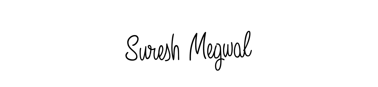 Use a signature maker to create a handwritten signature online. With this signature software, you can design (Angelique-Rose-font-FFP) your own signature for name Suresh Megwal. Suresh Megwal signature style 5 images and pictures png