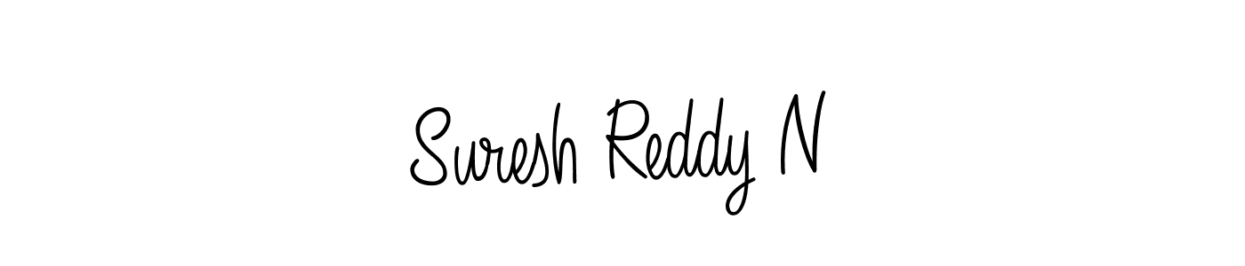 The best way (Angelique-Rose-font-FFP) to make a short signature is to pick only two or three words in your name. The name Suresh Reddy N include a total of six letters. For converting this name. Suresh Reddy N signature style 5 images and pictures png