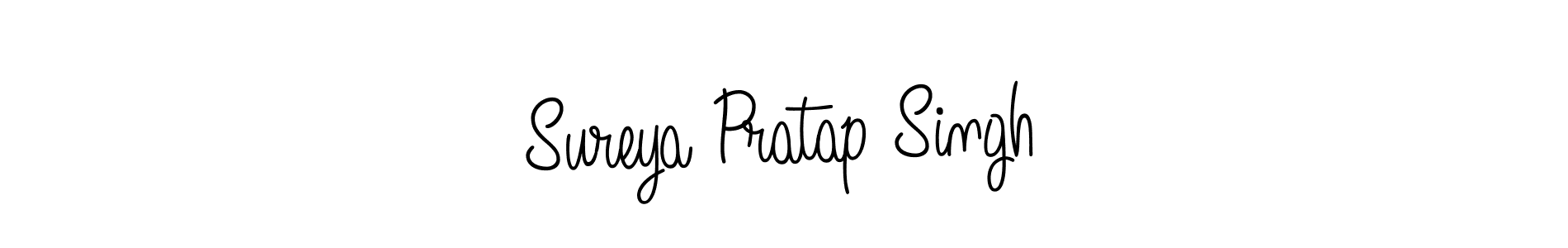 You should practise on your own different ways (Angelique-Rose-font-FFP) to write your name (Sureya Pratap Singh) in signature. don't let someone else do it for you. Sureya Pratap Singh signature style 5 images and pictures png