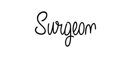 Create an unforgettable impression when signing with Surgeon name styled in Angelique-Rose-font-FFP typography. 100% free online generator. Surgeon signature style 5 images and pictures png