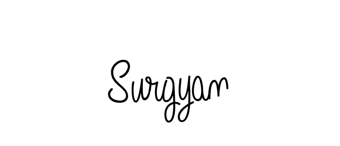 You should practise on your own different ways (Angelique-Rose-font-FFP) to write your name (Surgyan) in signature. don't let someone else do it for you. Surgyan signature style 5 images and pictures png