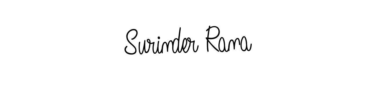How to make Surinder Rana name signature. Use Angelique-Rose-font-FFP style for creating short signs online. This is the latest handwritten sign. Surinder Rana signature style 5 images and pictures png