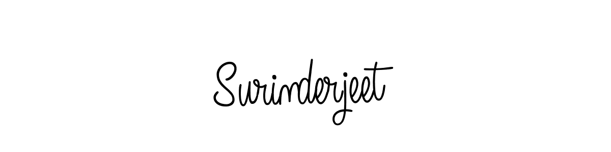 Use a signature maker to create a handwritten signature online. With this signature software, you can design (Angelique-Rose-font-FFP) your own signature for name Surinderjeet. Surinderjeet signature style 5 images and pictures png