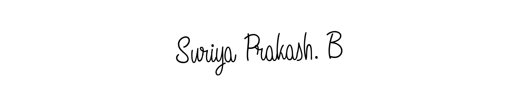 You should practise on your own different ways (Angelique-Rose-font-FFP) to write your name (Suriya Prakash. B) in signature. don't let someone else do it for you. Suriya Prakash. B signature style 5 images and pictures png