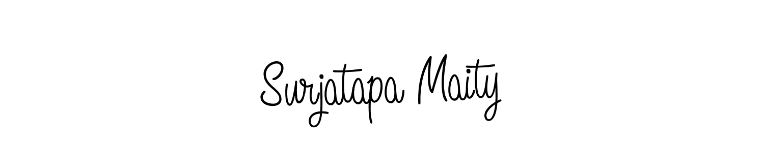 You should practise on your own different ways (Angelique-Rose-font-FFP) to write your name (Surjatapa Maity) in signature. don't let someone else do it for you. Surjatapa Maity signature style 5 images and pictures png