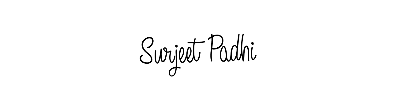 You should practise on your own different ways (Angelique-Rose-font-FFP) to write your name (Surjeet Padhi) in signature. don't let someone else do it for you. Surjeet Padhi signature style 5 images and pictures png