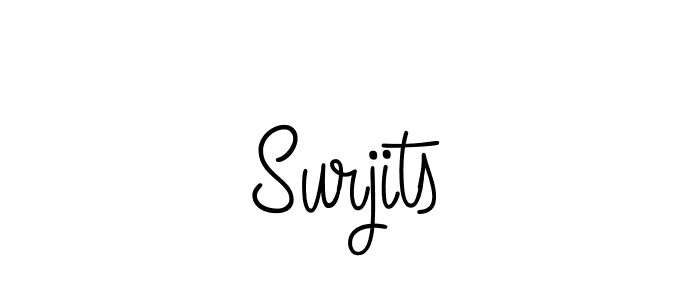 How to make Surjits name signature. Use Angelique-Rose-font-FFP style for creating short signs online. This is the latest handwritten sign. Surjits signature style 5 images and pictures png