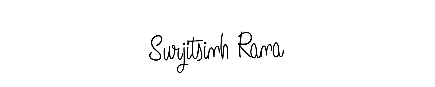 You should practise on your own different ways (Angelique-Rose-font-FFP) to write your name (Surjitsinh Rana) in signature. don't let someone else do it for you. Surjitsinh Rana signature style 5 images and pictures png