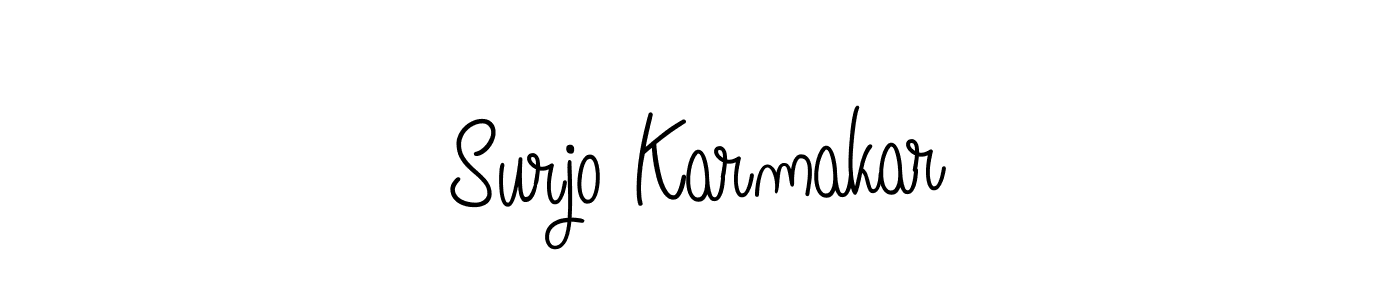 Design your own signature with our free online signature maker. With this signature software, you can create a handwritten (Angelique-Rose-font-FFP) signature for name Surjo Karmakar. Surjo Karmakar signature style 5 images and pictures png