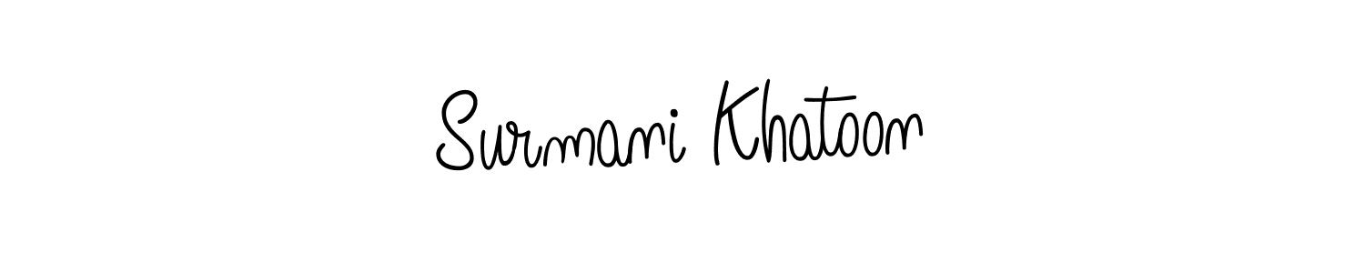 Angelique-Rose-font-FFP is a professional signature style that is perfect for those who want to add a touch of class to their signature. It is also a great choice for those who want to make their signature more unique. Get Surmani Khatoon name to fancy signature for free. Surmani Khatoon signature style 5 images and pictures png