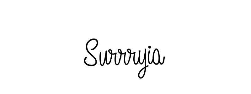 Make a beautiful signature design for name Surrryia. With this signature (Angelique-Rose-font-FFP) style, you can create a handwritten signature for free. Surrryia signature style 5 images and pictures png