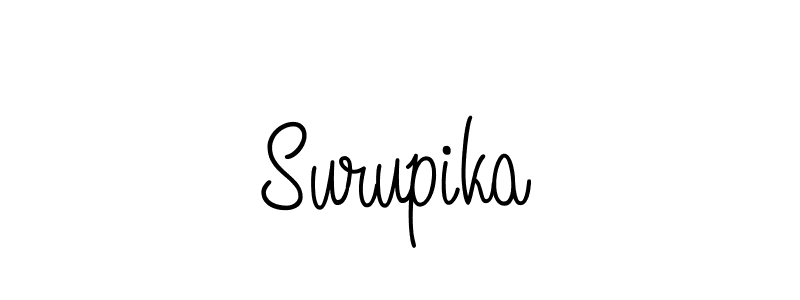 The best way (Angelique-Rose-font-FFP) to make a short signature is to pick only two or three words in your name. The name Surupika include a total of six letters. For converting this name. Surupika signature style 5 images and pictures png