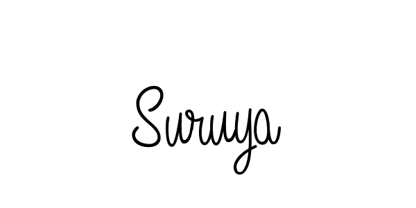 Use a signature maker to create a handwritten signature online. With this signature software, you can design (Angelique-Rose-font-FFP) your own signature for name Suruya. Suruya signature style 5 images and pictures png