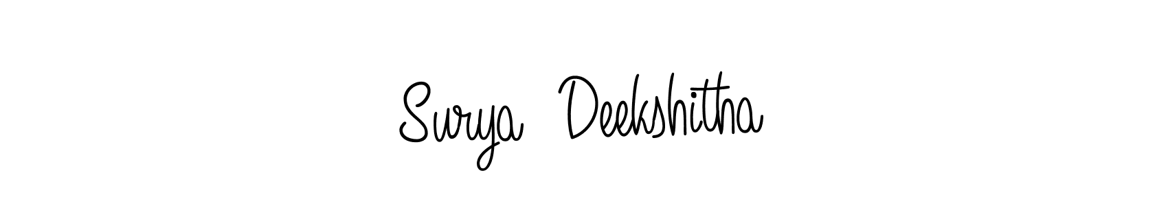 Make a beautiful signature design for name Surya  Deekshitha. With this signature (Angelique-Rose-font-FFP) style, you can create a handwritten signature for free. Surya  Deekshitha signature style 5 images and pictures png