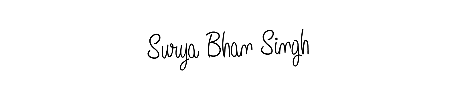 How to make Surya Bhan Singh name signature. Use Angelique-Rose-font-FFP style for creating short signs online. This is the latest handwritten sign. Surya Bhan Singh signature style 5 images and pictures png