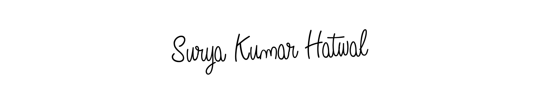 The best way (Angelique-Rose-font-FFP) to make a short signature is to pick only two or three words in your name. The name Surya Kumar Hatwal include a total of six letters. For converting this name. Surya Kumar Hatwal signature style 5 images and pictures png