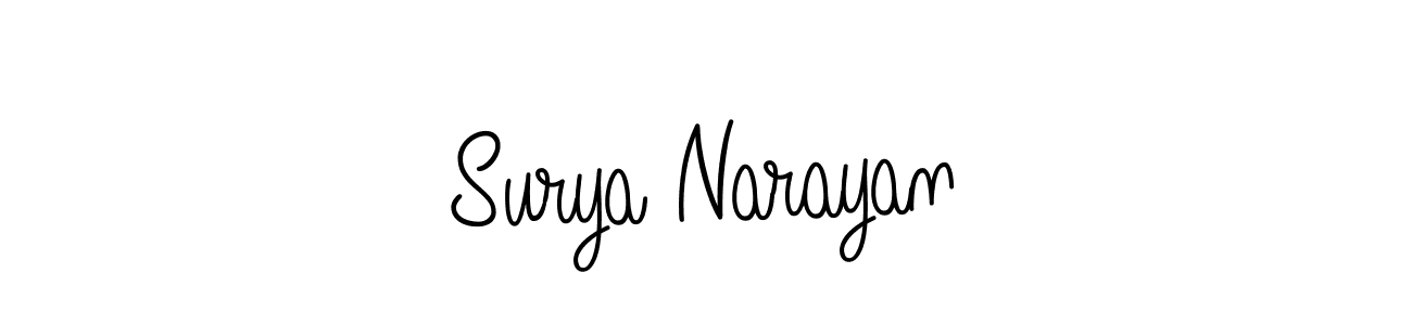 Make a beautiful signature design for name Surya Narayan. With this signature (Angelique-Rose-font-FFP) style, you can create a handwritten signature for free. Surya Narayan signature style 5 images and pictures png