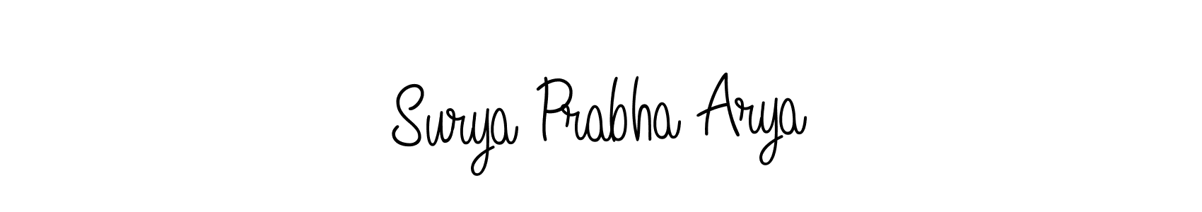 How to make Surya Prabha Arya name signature. Use Angelique-Rose-font-FFP style for creating short signs online. This is the latest handwritten sign. Surya Prabha Arya signature style 5 images and pictures png