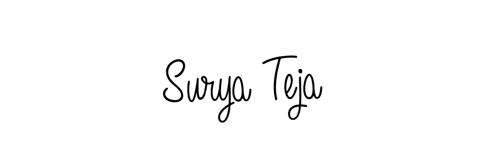 How to make Surya Teja name signature. Use Angelique-Rose-font-FFP style for creating short signs online. This is the latest handwritten sign. Surya Teja signature style 5 images and pictures png