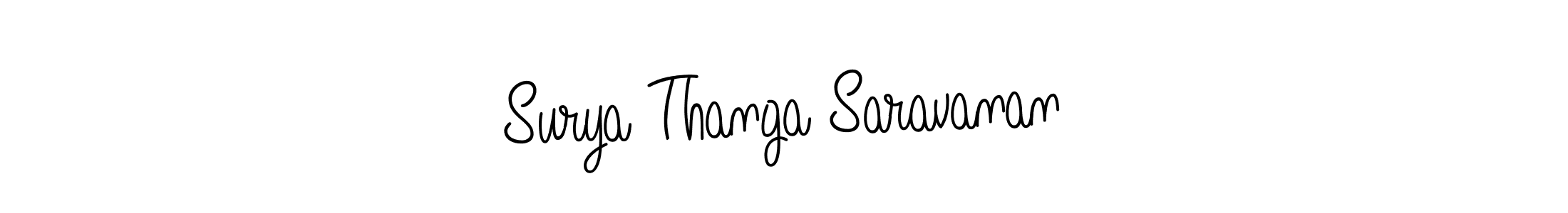 Create a beautiful signature design for name Surya Thanga Saravanan. With this signature (Angelique-Rose-font-FFP) fonts, you can make a handwritten signature for free. Surya Thanga Saravanan signature style 5 images and pictures png