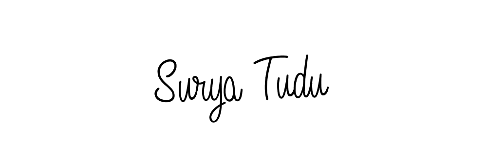 Make a beautiful signature design for name Surya Tudu. With this signature (Angelique-Rose-font-FFP) style, you can create a handwritten signature for free. Surya Tudu signature style 5 images and pictures png