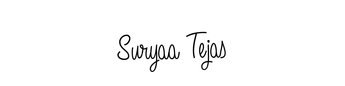 Create a beautiful signature design for name Suryaa Tejas. With this signature (Angelique-Rose-font-FFP) fonts, you can make a handwritten signature for free. Suryaa Tejas signature style 5 images and pictures png