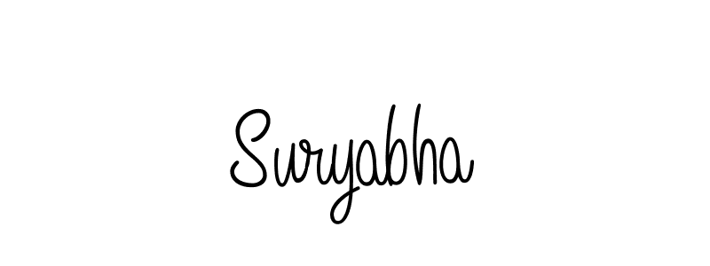 Use a signature maker to create a handwritten signature online. With this signature software, you can design (Angelique-Rose-font-FFP) your own signature for name Suryabha. Suryabha signature style 5 images and pictures png