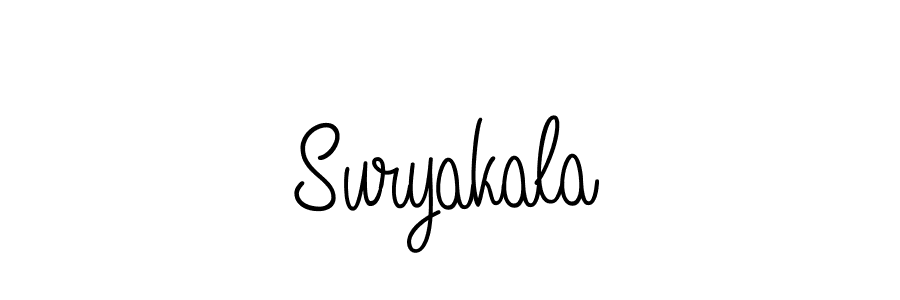 Make a beautiful signature design for name Suryakala. With this signature (Angelique-Rose-font-FFP) style, you can create a handwritten signature for free. Suryakala signature style 5 images and pictures png