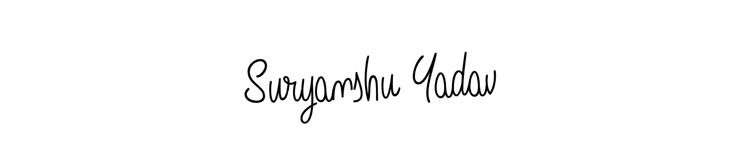 Suryanshu Yadav stylish signature style. Best Handwritten Sign (Angelique-Rose-font-FFP) for my name. Handwritten Signature Collection Ideas for my name Suryanshu Yadav. Suryanshu Yadav signature style 5 images and pictures png