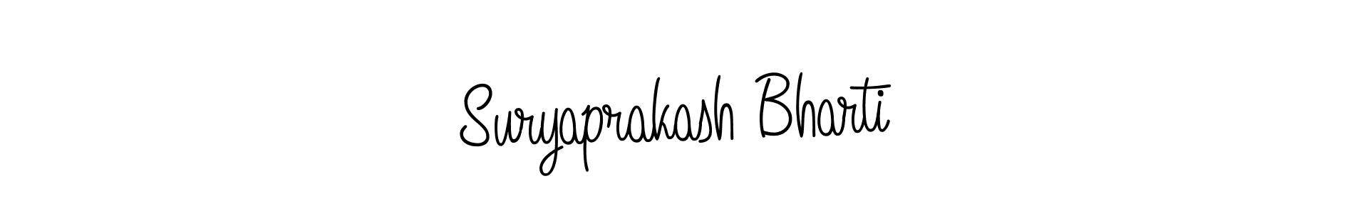 How to make Suryaprakash Bharti name signature. Use Angelique-Rose-font-FFP style for creating short signs online. This is the latest handwritten sign. Suryaprakash Bharti signature style 5 images and pictures png