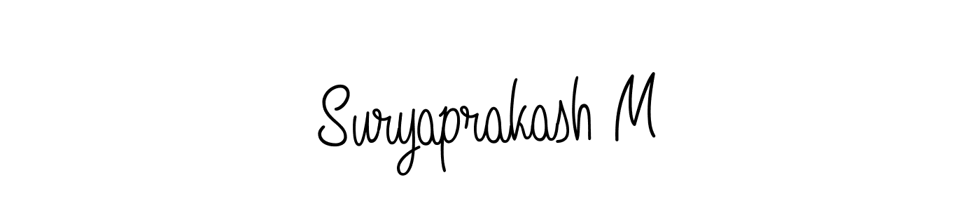 Make a beautiful signature design for name Suryaprakash M. With this signature (Angelique-Rose-font-FFP) style, you can create a handwritten signature for free. Suryaprakash M signature style 5 images and pictures png