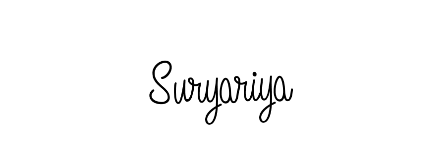 You should practise on your own different ways (Angelique-Rose-font-FFP) to write your name (Suryariya) in signature. don't let someone else do it for you. Suryariya signature style 5 images and pictures png