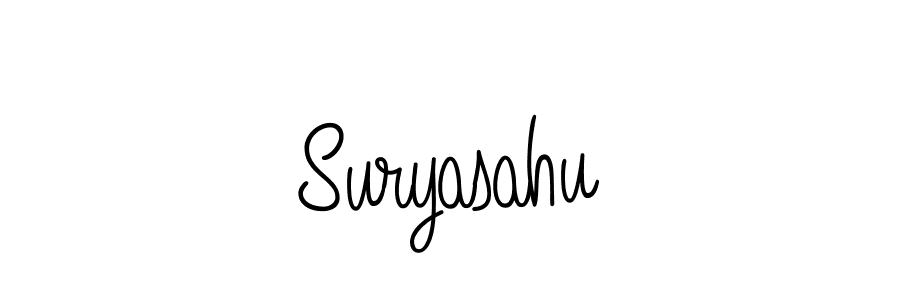 How to make Suryasahu name signature. Use Angelique-Rose-font-FFP style for creating short signs online. This is the latest handwritten sign. Suryasahu signature style 5 images and pictures png