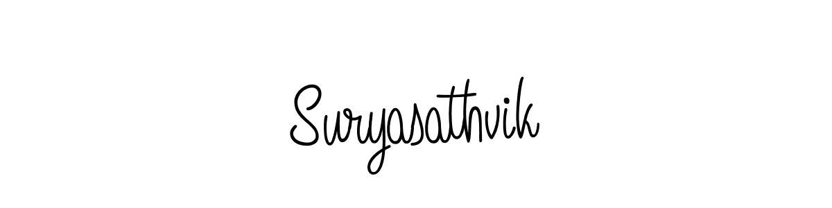Design your own signature with our free online signature maker. With this signature software, you can create a handwritten (Angelique-Rose-font-FFP) signature for name Suryasathvik. Suryasathvik signature style 5 images and pictures png